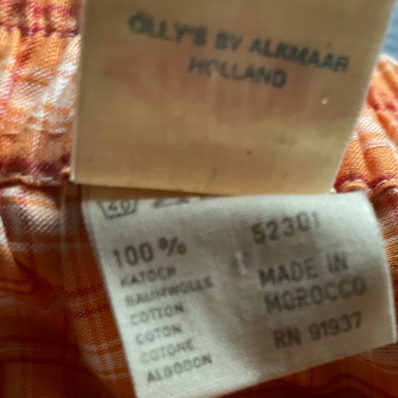 Oilily HOLLAND] Tangerine check floral prints Cotton Wide Tired Bohemian Skirt - Picture 7 of 8